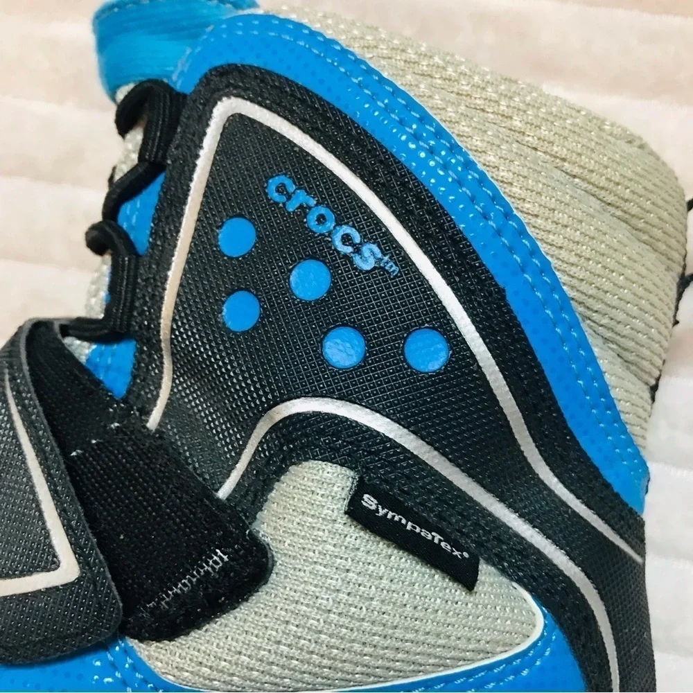 Crocs AllCast Waterproof Duck Slip-On Blue Synthetic Kids Boots boys size 10